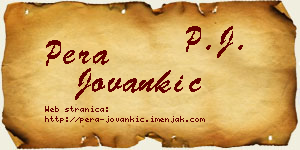 Pera Jovankić vizit kartica